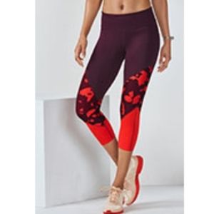 2 for $10! Fabletics Brogan Capri Burgundy Floral